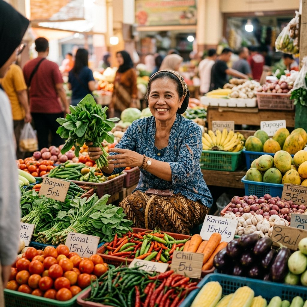Pedagang Pasar Belanjami
